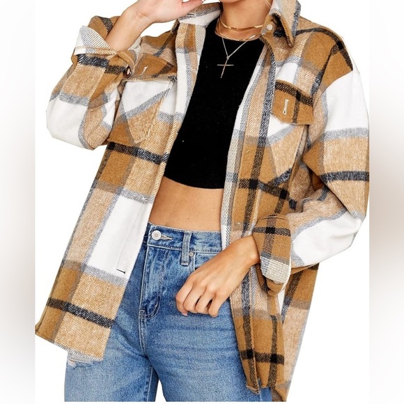 Tops - Plaid Shacket, L or Large